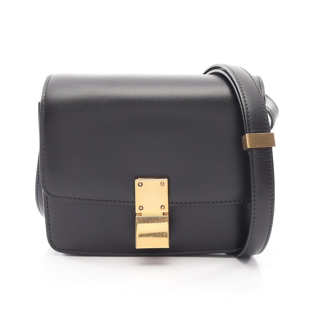 Celine Classic Box Bag Smooth Calfskin Polished Pushlock Clasp Black